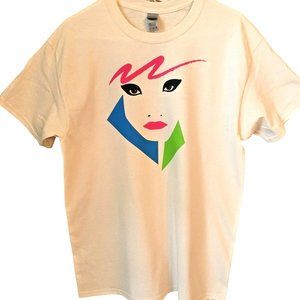 T Shirt Woman Face Eyes Abstract Line Art Tattoo Unisex Standard Large NEW NWOT